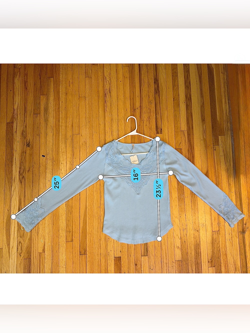 Free People Butterfly Cuff Thermal Knit Long Sleeve Top - Picture 5 of 8